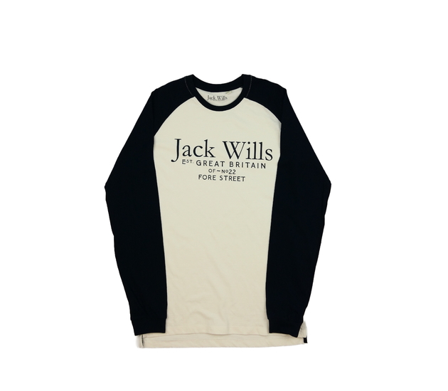 Bílé triko s modrými rukávy Jack Wills 
