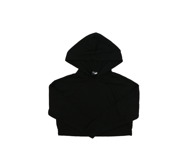 Černý crop top s kapucí New Look 