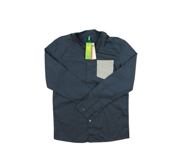 Nová modro-šedá košile Benetton 