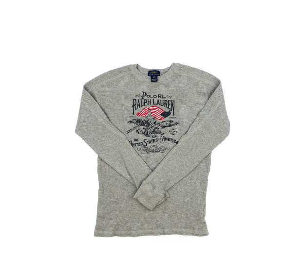 Šedé melírované triko Ralph Lauren 
