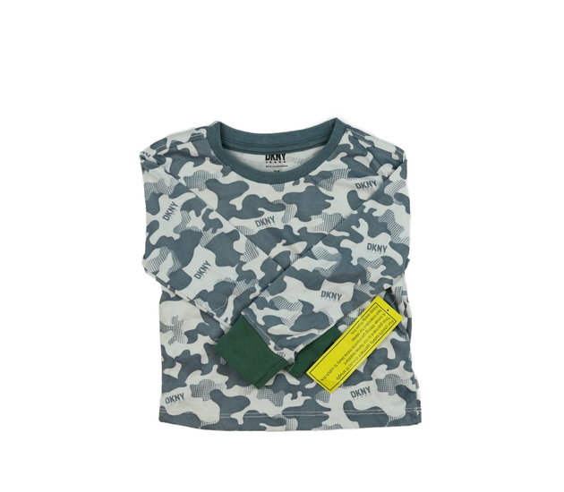 Nové bílé triko s modrými detaily DKNY 