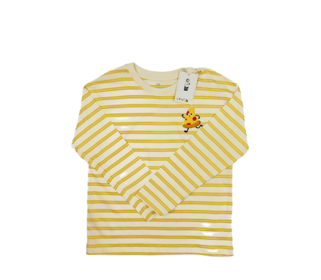 Nové krémové triko se žlutými pruhy H&M