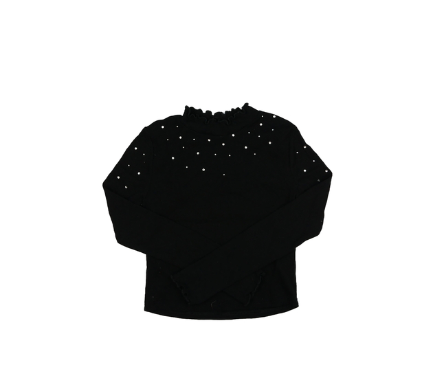 Černý crop top s kamínky River Island 