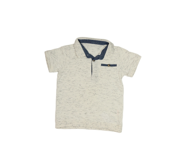 Bílé melírované triko s límečkem 