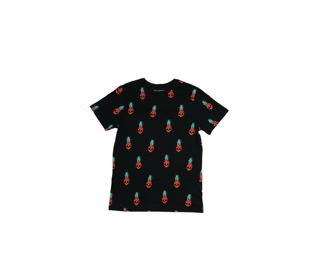 Černé triko s ananasy z lebek Primark