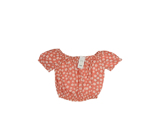 Nový růžový crop top s květinami New Look