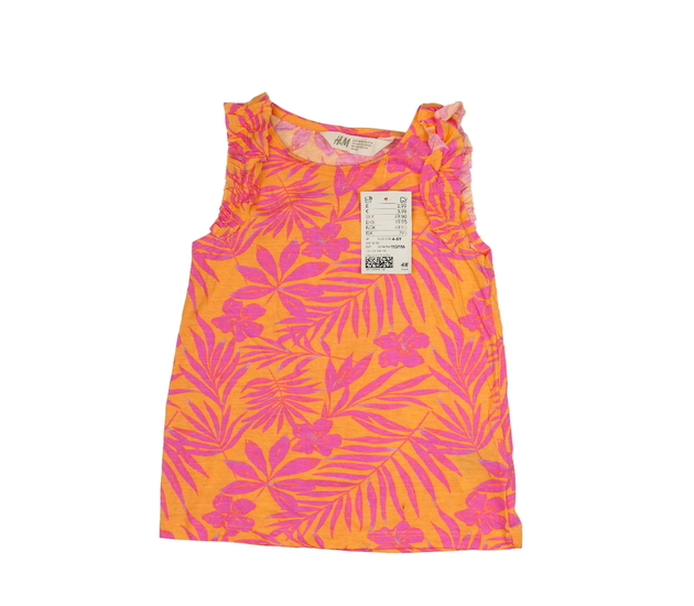 Nové oranžové tílko s listy a volánky H&M
