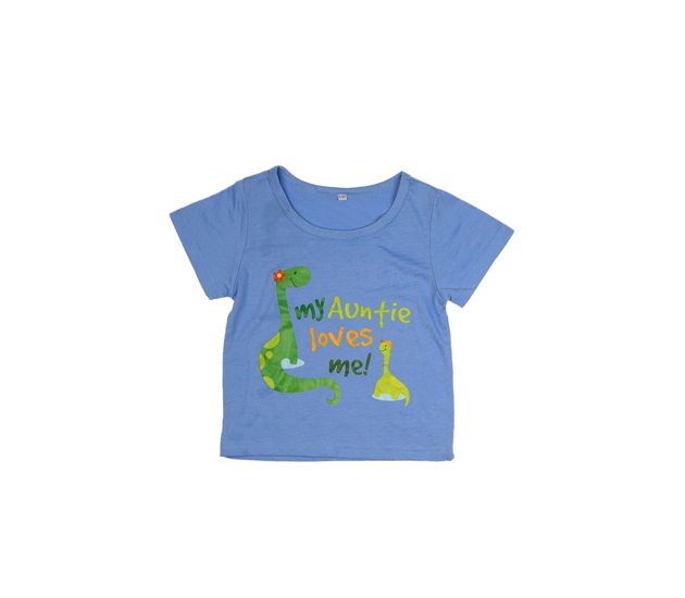 Modré triko s dinosaury