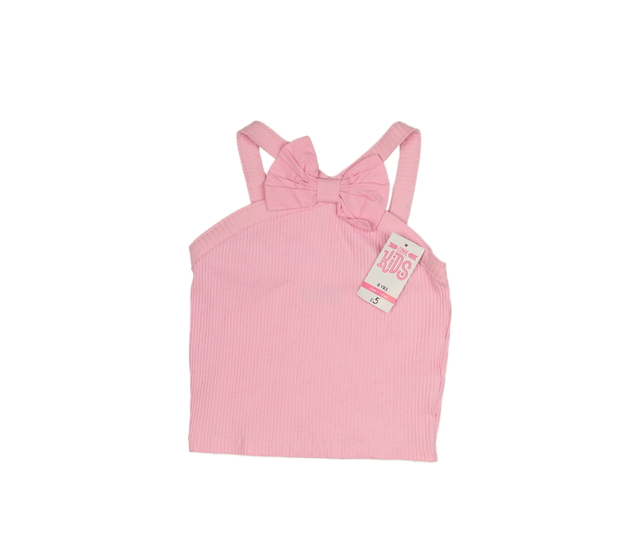 Nové růžové crop tílko s mašlí 