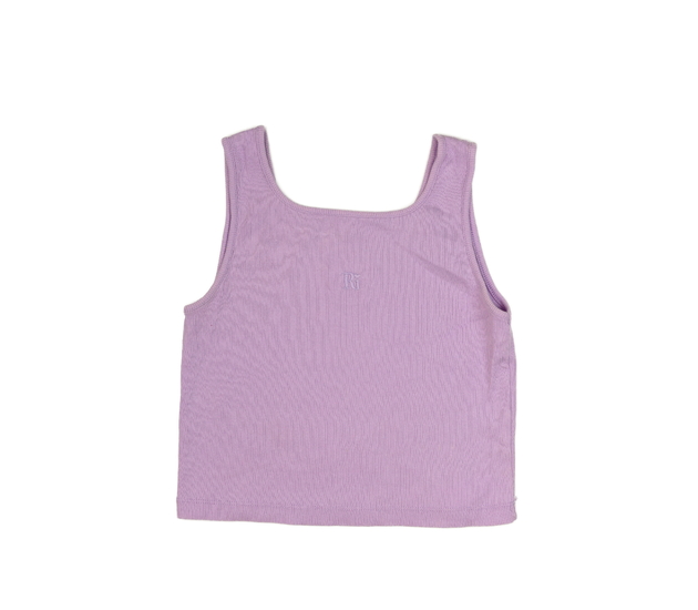 Fialové žebrované crop tílko River Island