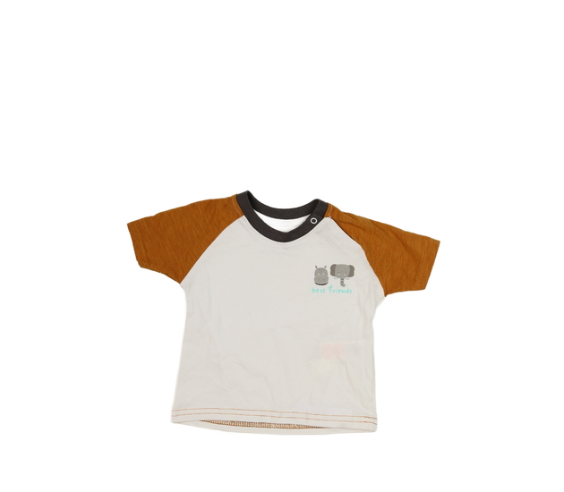 Bílé triko s hnědými rukávy Primark