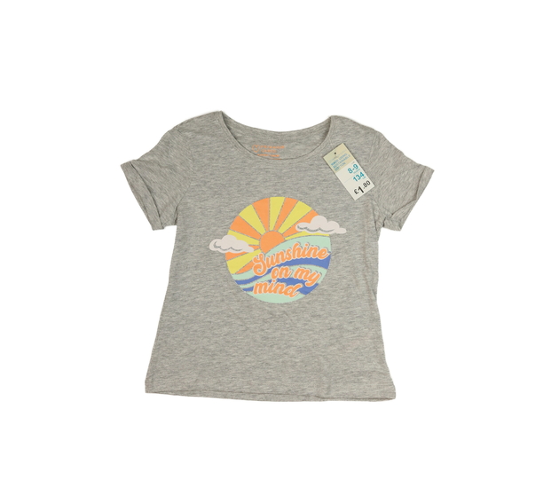 Nové šedé melírované triko s potiskem Primark