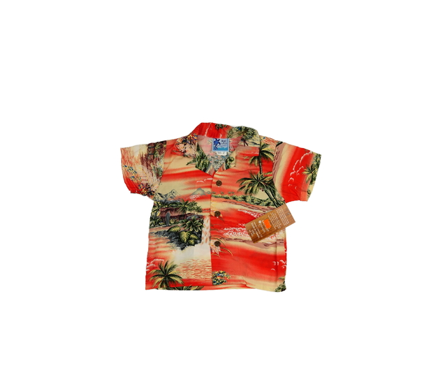 Nová červená košile s motivem ostrova 