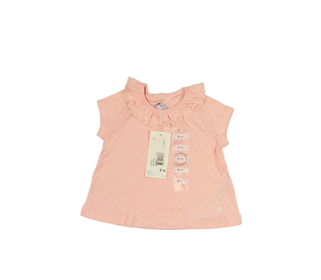 Nové světle růžové triko s límečkem 