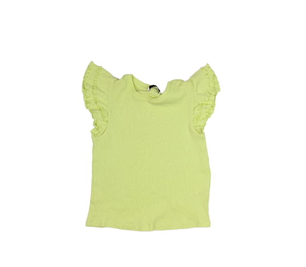 Zelené žebrované triko s volánky George