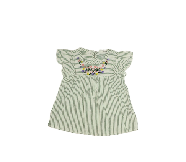 Pruhovaná zeleno-bílá květinová halenka 