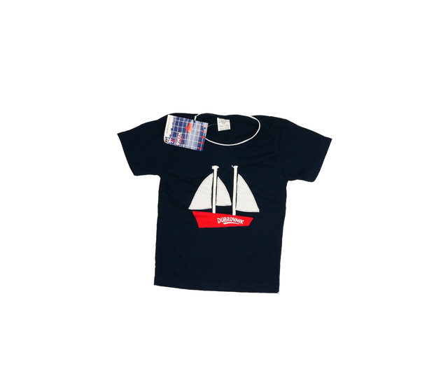 Nové tmavě modré triko s plachetnicí
