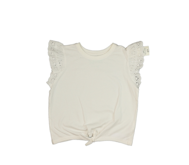 Nové krémové triko se zdobnými rukávy 