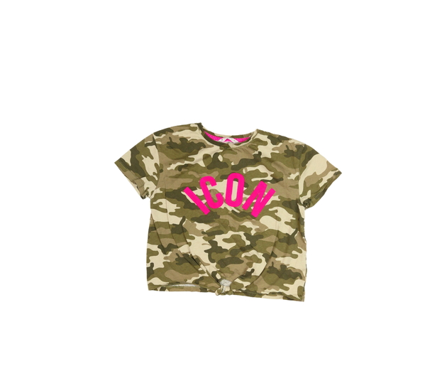 Zelený maskáčový crop top 