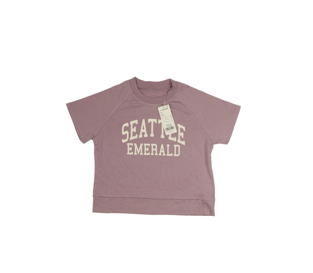 Nový fialový crop top s nápisem