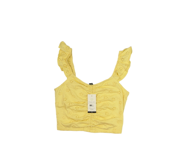 Nový žlutý tílkový crop top New Look