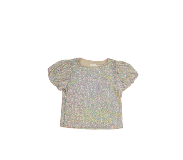 Flitrované světlé kratší triko Next