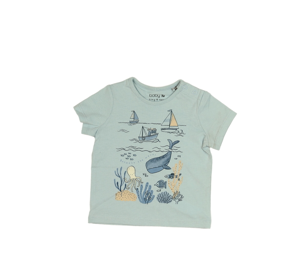 Modré triko s mořským motivem Tu