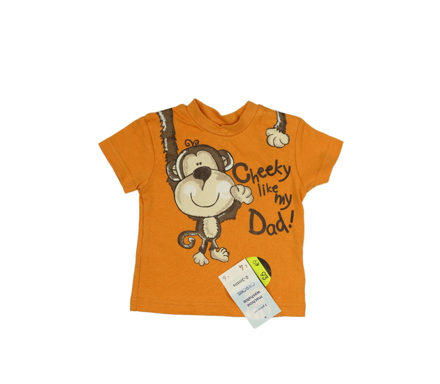 Nové oranžové triko s opicí 