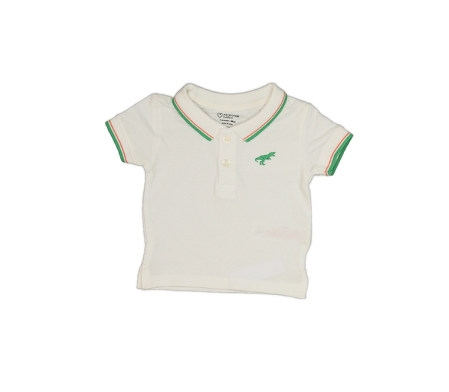 Bílé triko se zeleno-oranžovým pruhem Primark