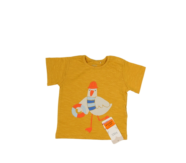 Nové hnědé triko s ptákem M&S