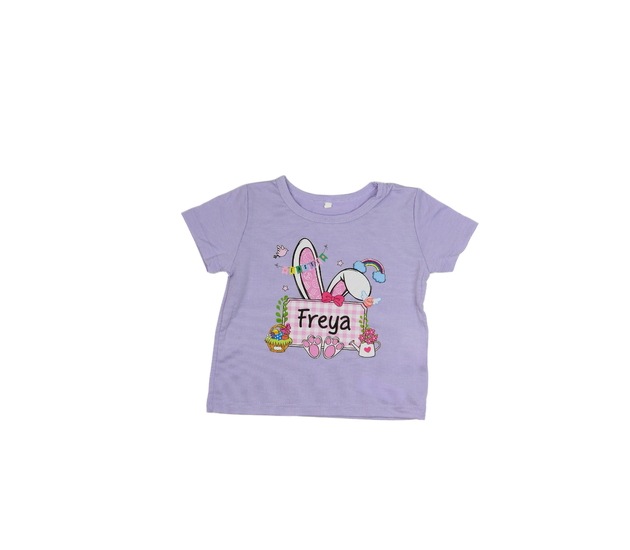 Fialové triko s velikonočním motivem 