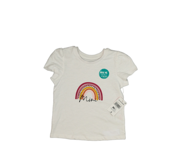 Nové bílé triko s duhou 