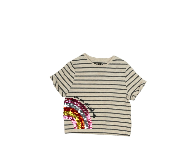 Pruhované kratší triko s duhou F&F