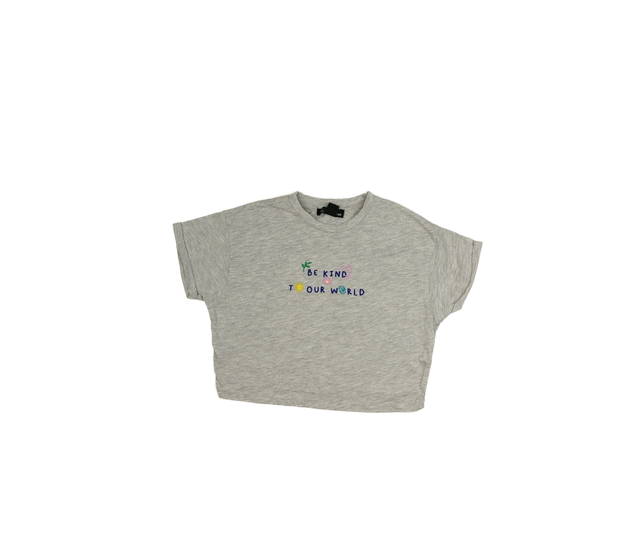 Šedý melírovaný crop top New Look