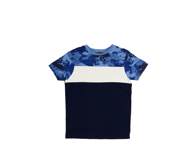 Trojbarevné tmavší triko s bílým pruhem George