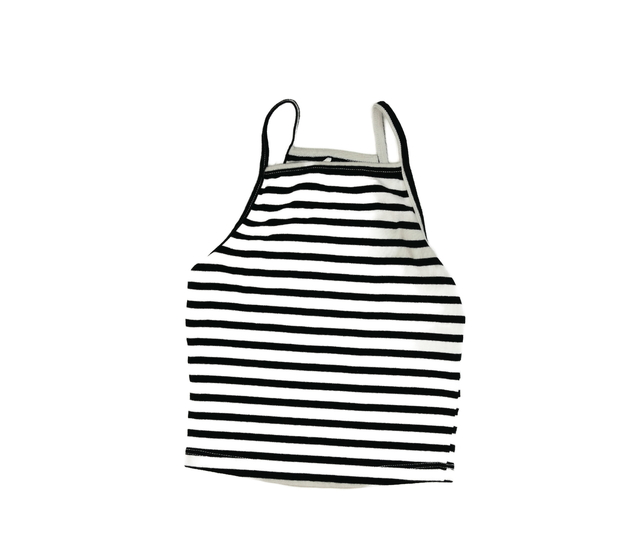 Pruhované bílo-černé crop tílko George