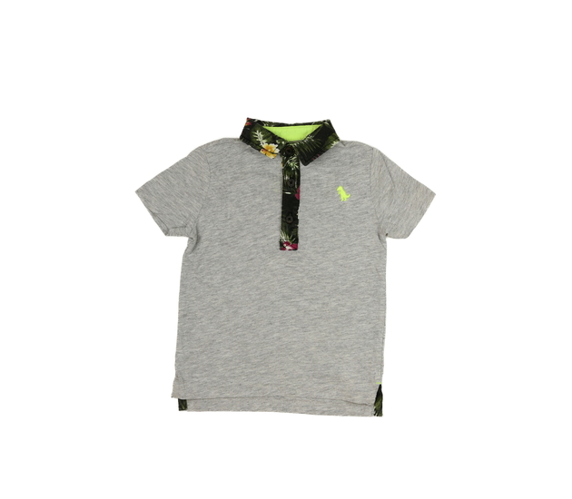 Šedé triko s květinovým límečkem F&F