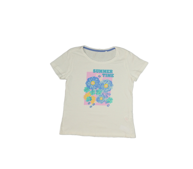 Bílé triko s květinami 