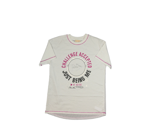 Bílé sportovní triko s růžovými detaily River Isla