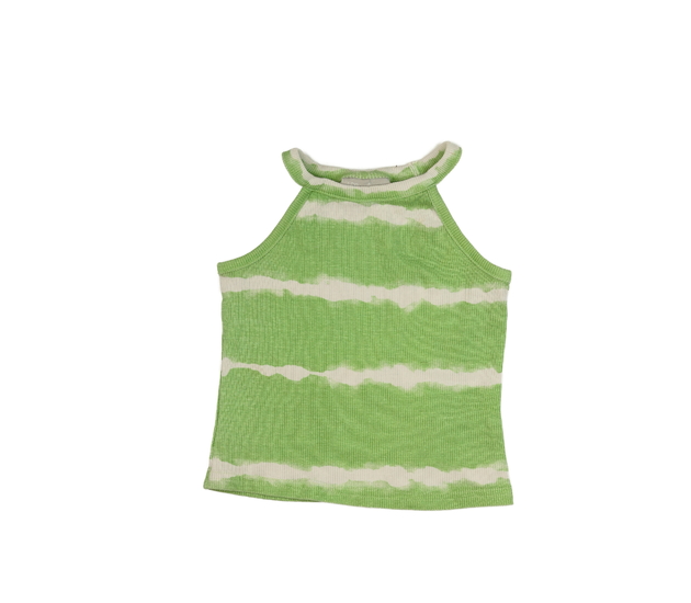 Zelený žebrovaný crop top