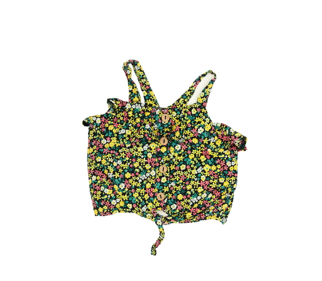 Květinový crop top s volánky Next