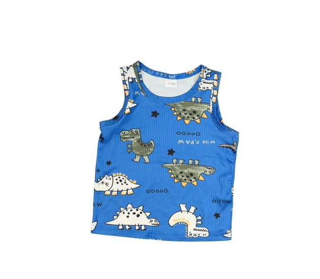 Modré tílko s dinosaury 