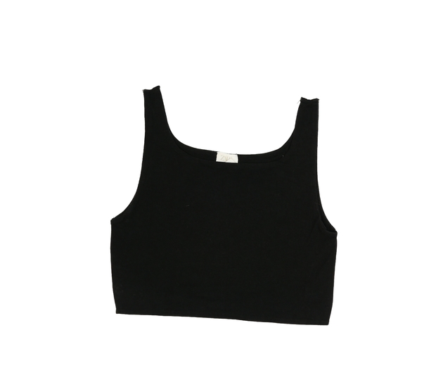 Černý crop top přes prsa Zara