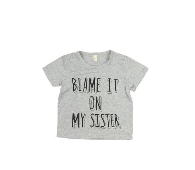 Šedé melírované triko s nápisem 