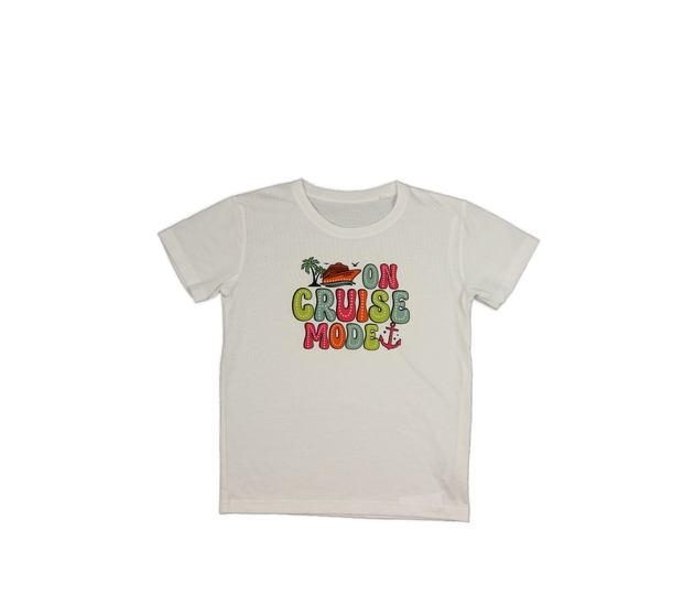 Bílé triko s motivem výletní lodi 