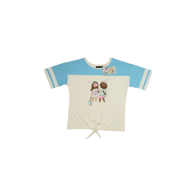 Nové bílo-modré triko se slečnami 