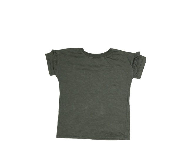 Šedé triko s volánky Tu