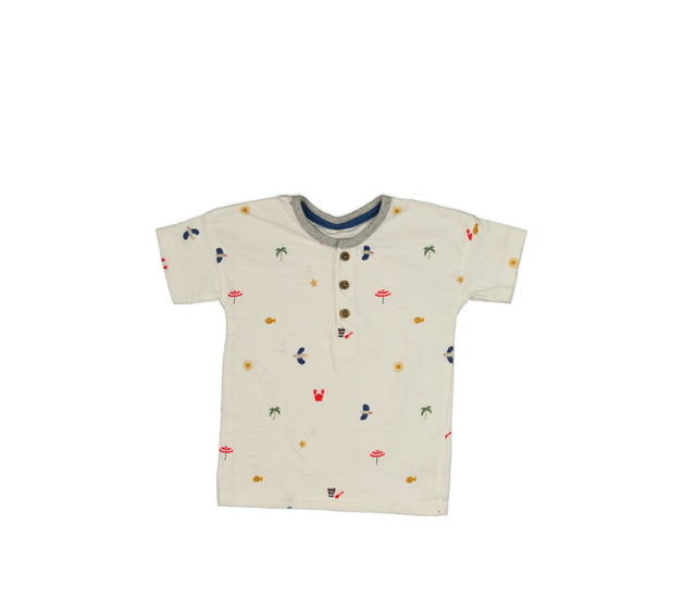 Bílé triko s obrázky s letním motivem George