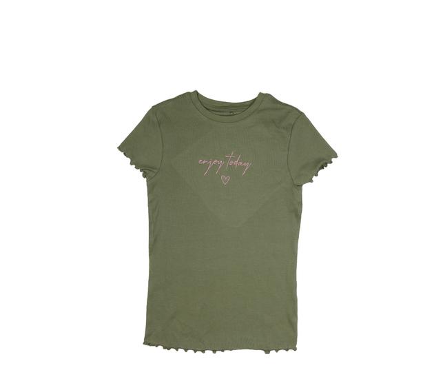 Khaki triko s růžovým nápisem George