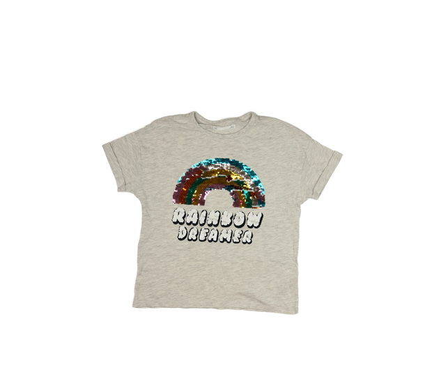 Šedé melírované triko s duhou M&S